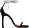 Amina Muaddi Iman Crystal-embellished Satin Sandals In Black