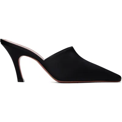 Amina Muaddi ブラック Jamie Mule ヒール In Black Satin