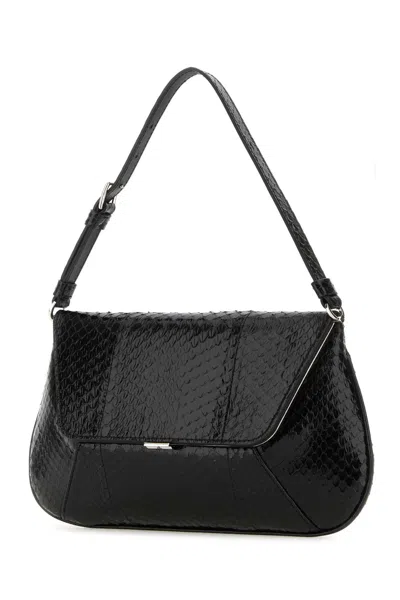 AMINA MUADDI BLACK LEATHER AMI HANDBAG