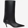 Amina Muaddi Fiona Nappa Leather Boots In Black
