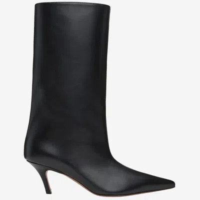AMINA MUADDI BLACK LEATHER BOOTS