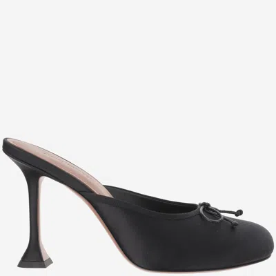 AMINA MUADDI BLACK LEATHER MULES