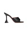 Amina Muaddi Lupita' Suede Heeled Slip Ons In Black