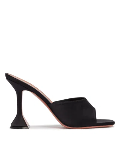 Amina Muaddi Black Lupita Satin Mules In Multi