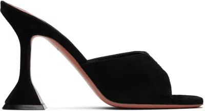 AMINA MUADDI BLACK LUPITA SLIPPER HEELED SANDALS