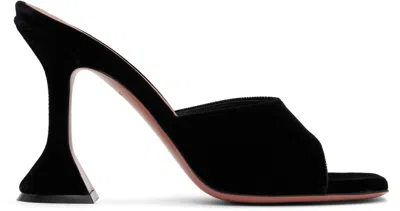 AMINA MUADDI BLACK LUPITA SLIPPER HEELED SANDALS