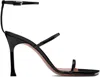 Amina Muaddi Maya Patent Leather Heel Sandals In Black