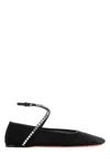 Amina Muaddi Ane Crystal-embellished Mesh Ballerina Shoes In Blawhicry