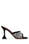 Amina Muaddi Lupita Open-knit And Leather Mules