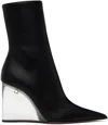 Amina Muaddi Pernille Half Glass Bootie In Nappa Black In Black