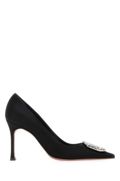 AMINA MUADDI BLACK POINTED TOE HEELS
