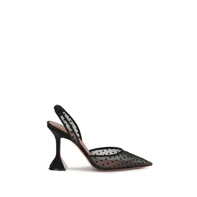 AMINA MUADDI BLACK POLYESTER HIGH HEEL PUMPS