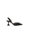 Amina Muaddi Black Mesh Slingback Pumps In Black