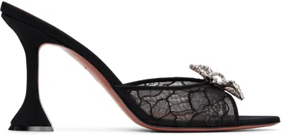 Amina Muaddi Rosie 95 Crystal-embellished Lace Sandals In Black