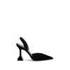 Amina Muaddi Womens Black Holli 70 Suede Slingback Heels In Black
