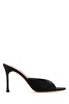 Amina Muaddi Alexa Slipper 90 Open-toed Heels Sandals In Black