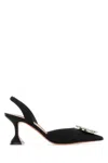 Amina Muaddi Women Begum Satin Slingback Pumps In Black