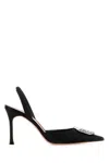 Amina Muaddi Camelia Patent Leather Slingback Pumps In Black