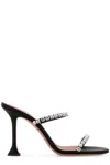 Amina Muaddi Round Toe High Heel Sandals