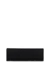 Amina Muaddi Black Silk Satin Clutch In Black