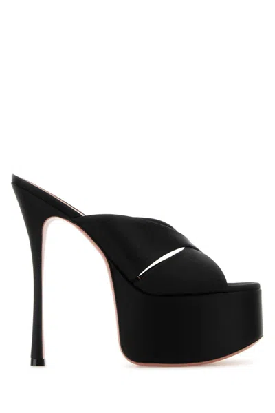 AMINA MUADDI BLACK SLIP ON HEELS