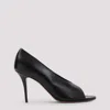 Amina Muaddi Black Slip On Pumps In Black