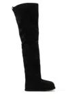 Amina Muaddi Black Suede Heidi Over The Knee Boots