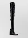 Amina Muaddi Block Heel Over-the-knee Pointed Toe Boots