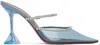 Amina Muaddi Blue Gilda Glass Heels In Light Blue