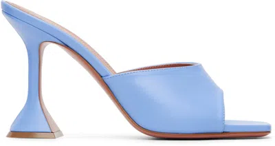 Amina Muaddi Blue Lupita Slipper 95 Heeled Sandals