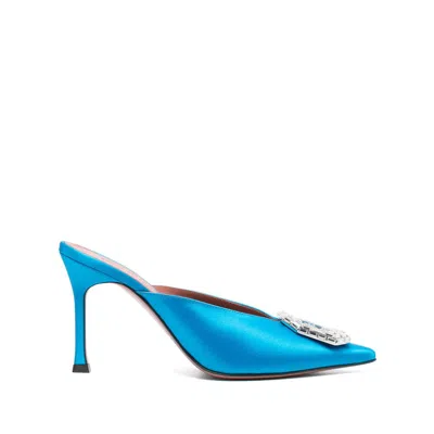 Amina Muaddi Blue Mules Women