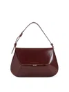 Amina Muaddi Ami Framed Leather Shoulder Bag In Red