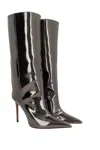 Amina Muaddi Pointed Short Boots In Antique