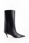 Amina Muaddi Pointed Middle Boot In Black
