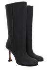 Amina Muaddi Liya 95 Leather Knee-high Boots In Black
