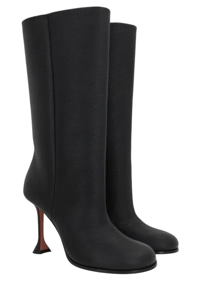Amina Muaddi Liya 95 Leather Knee-high Boots In Black