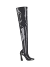 Amina Muaddi Marine Stretch 95 Latex Over-the-knee Boots In Grey