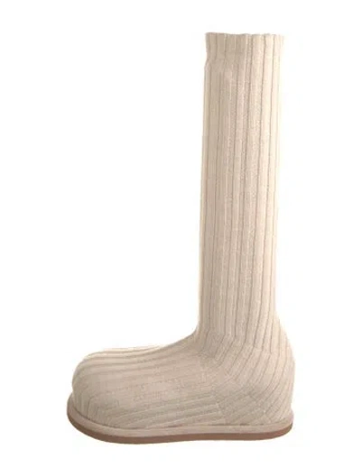 Pre-owned Amina Muaddi Boots In Neutral