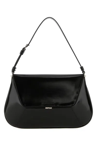 AMINA MUADDI AMINA MUADDI BLACK LEATHER AMI SHOULDER BAG