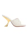 Amina Muaddi Taylor Woven 90 Slipper Sandals In Neutral