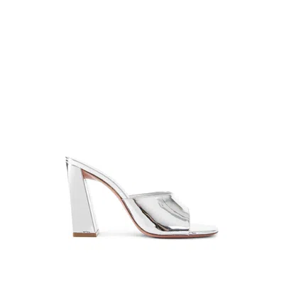 Amina Muaddi Brigitte 95 Mirror Mules Women In Silver