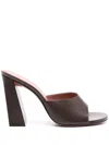 Amina Muaddi Dark Brown Nappa Leather Brigitte Mules In Brown