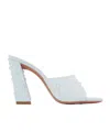 Amina Muaddi Thick Heeled Sandals In White