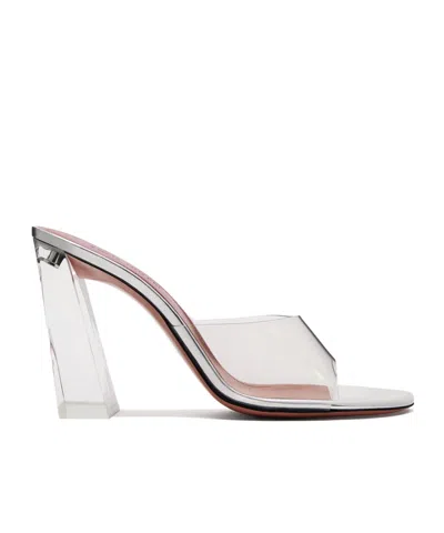 Amina Muaddi Brigitte Glass High-heeled Sandals In White