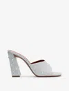 Amina Muaddi Thick Heeled Sandals In Water Effect Glass Details