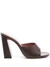 Amina Muaddi Dark Brown Nappa Leather Brigitte Mules In Brown