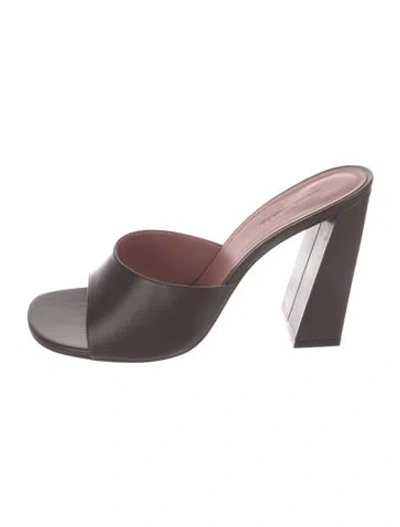 Pre-owned Amina Muaddi Brigitte Leather Sandals In Black