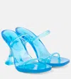 Amina Muaddi Brito 95 Pvc Sandals In Blue