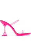 Amina Muaddi Pink Brito Slipper Heeled Sandals In Pink