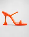 Amina Muaddi Square-headed High-heeled Sandals In Orange